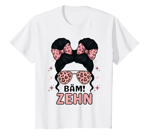 10. Geburtstag Mädchen Messy Bun Bäm! Zehn Leopardenmuster T-Shirt 10. Geburtstag Mädchen Messy Bun Bäm! Zehn Leopardenmuster T-Shirt von Geschenkideen zum 10. Geburtstag für Mädchen