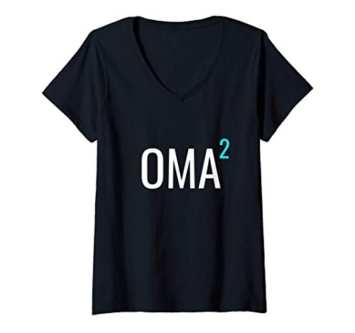 Damen Oma hoch 2 - Mathematik-Design Großmama zweier Enkel T-Shirt mit V-Ausschnitt Damen Oma hoch 2 - Mathematik-Design Großmama zweier Enkel T-Shirt mit V-Ausschnitt von Geschenkideen zum Muttertag für Nerd-Familien