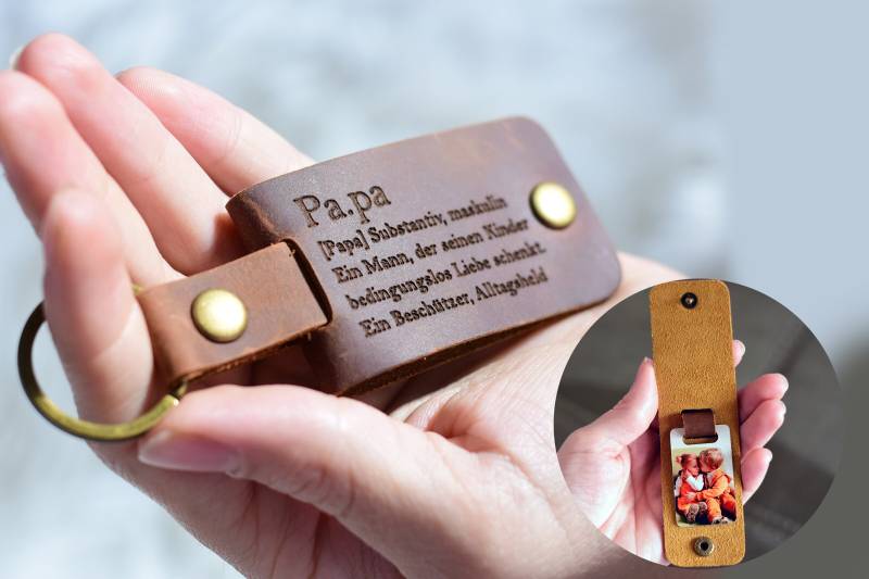 Papa Geschenk Zum Geburtstag Schlüsselanhänger Personalisiert Mit Deinem Foto Und Gravur Definition von GeschenkmeisterShop