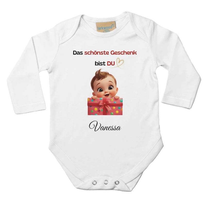 Personalisierbarer Baby-Body "Das Beste Geschenk Bist Du" - Süßer Langarm Body in Weiß von GeschenkmomentShop