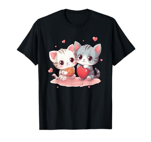 Baby Katzen mit Herz Luftballon Schwester Katze T-Shirt Baby Katzen mit Herz Luftballon Schwester Katze T-Shirt von Geschwister Baby Katzen mit Herz Luftballon