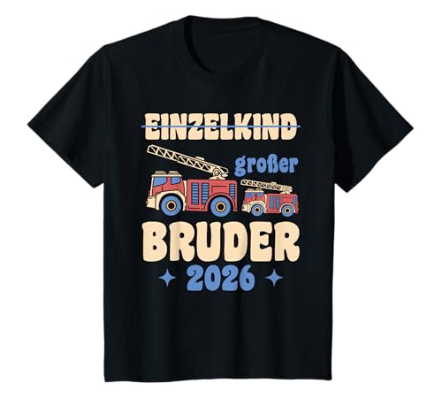 Kinder Großer Bruder 2026 Feuerwehrauto Geschwister Bruder T-Shirt Kinder Großer Bruder 2026 Feuerwehrauto Geschwister Bruder T-Shirt von Geschwister Fahrzeuge Große Geschwister