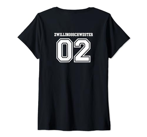 Damen Zwillingsschwester Zwillinge Kleidung Mädchen 2 Schwester T-Shirt mit V-Ausschnitt Damen Zwillingsschwester Zwillinge Kleidung Mädchen 2 Schwester T-Shirt mit V-Ausschnitt von Geschwister Geschenke Für Schwestern Partnerlook