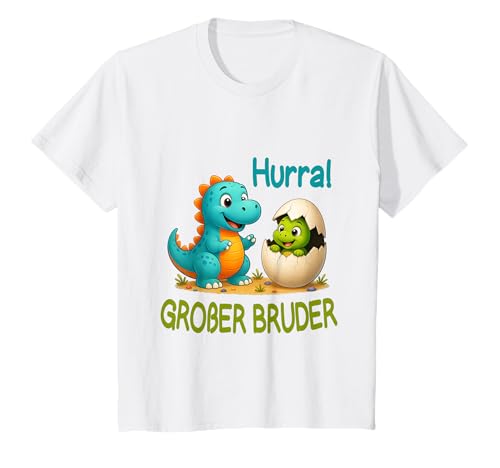 Kinder Geschwister Dino Drache Hurra Großer Bruder T-Shirt Kinder Geschwister Dino Drache Hurra Großer Bruder T-Shirt von Geschwister Geschenke Großer Bruder Dino