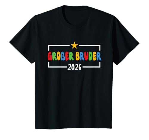 Kinder Großer Bruder 2026 Stern Süßes Geschwister T-Shirt Kinder Großer Bruder 2026 Stern Süßes Geschwister T-Shirt von Geschwister Große Geschwister trend Designs