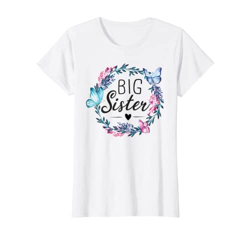 Big Sister Große Schwester 2022 Mädchen Blumen T-Shirt von Big Sister by Laica Design