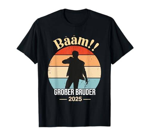 Geschwister Super Bruder Bääm!! Großer Brudern 2025 Unisex-Kinder T-Shirt Schwarz Kurzarm S EU 41/21 cm Klassisch Party Geschwister Super Bruder Bääm!! Großer Brudern 2025 Unisex-Kinder T-Shirt Schwarz Kurzarm S EU 41/21 cm Klassisch Party von Geschwister Super Bruder