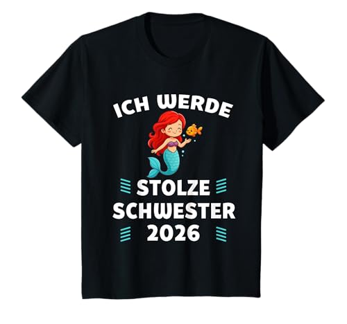 Kinder Ich werde stolze Schwester 2026 – Meerjungfrau Design T-Shirt Kinder Ich werde stolze Schwester 2026 – Meerjungfrau Design T-Shirt von Geschwister Überraschung Baby 2026