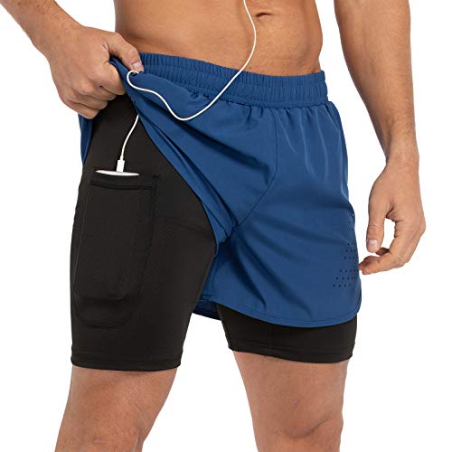 Gesean Herren Laufshorts - Blau - Groß von Gesean