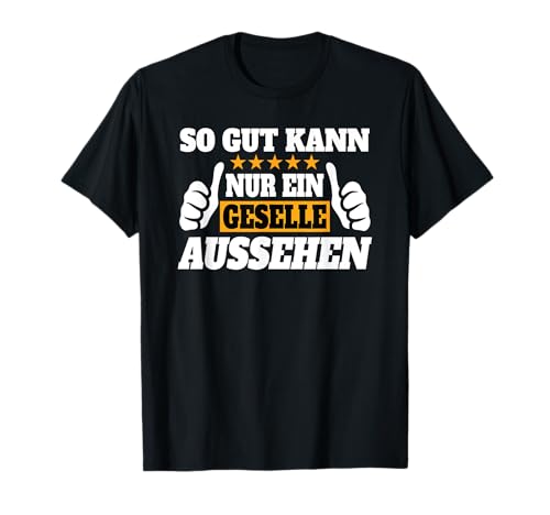 Geselle 2023 Bestanden Geschenk Design Gesellenprfung T-Shirt fr Herren (Gesellenprfung) in Schwarz, S, Klassische Passform, Halbarm, Rundhals-Ausschnitt, Polyester 100% von Geselle 2023 Bestanden Geschenk Design