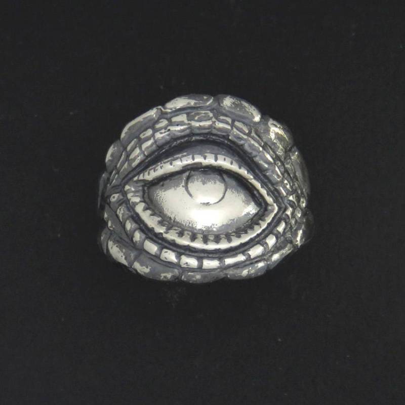 Drachenauge Ring in Sterling Silber Mit Patina - Fächer Geschenk Chunky Goth Gothic Männer Großer von GeshaR