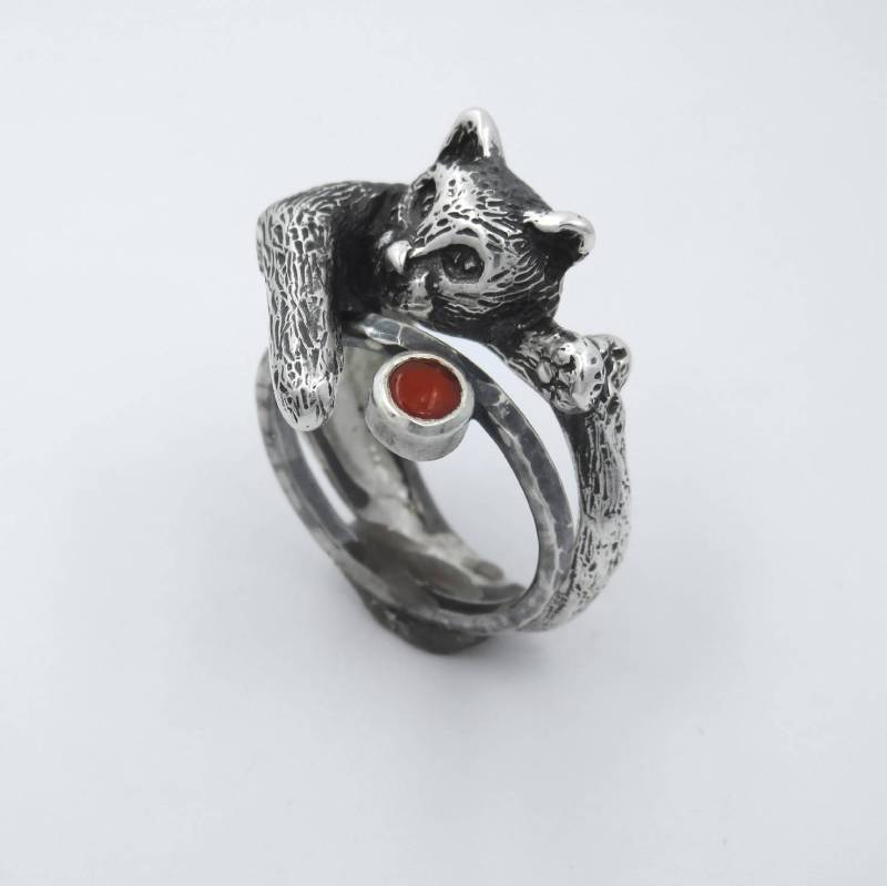 Katzenring - Doppelring Fidget Ring Tierring Katzenliebhaber Geschenk Katzenschmuck Silberring Hexenring Katzendame Totem von GeshaR