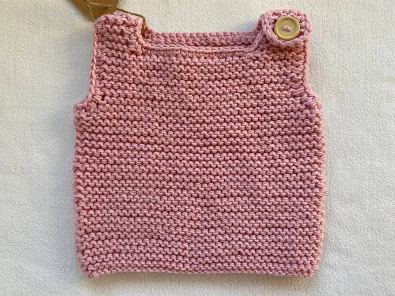 Babypullunder Gr. 62/68 in Rosa Aus Reiner Dicker Merinowolle Kraus Rechts Handgestrickt von Gestricktes