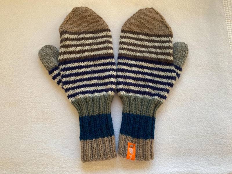 Fausthandschuhe Für Eine Handlänge Bis 23 cm Aus Reiner Schurwolle Mit Alpaka Handgestrickt von Gestricktes