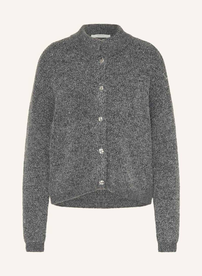 Gestuz Strickjacke Gzalpha Mit Glitzergarn grau von Gestuz