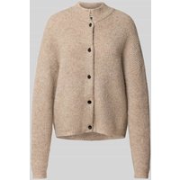 Gestuz Strickjacke aus Alpaka-Mix mit Stehkragen Modell 'Alpha' in Beige, Größe L von Gestuz
