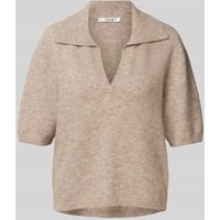 Gestuz Strickpullover mit 1/2-Ärmel Modell 'alpha' in Sand Melange, Größe XS von Gestuz