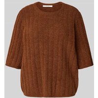 Gestuz Strickpullover mit 1/2-Arm Modell 'Alpha' in Mittelbraun, Größe S von Gestuz
