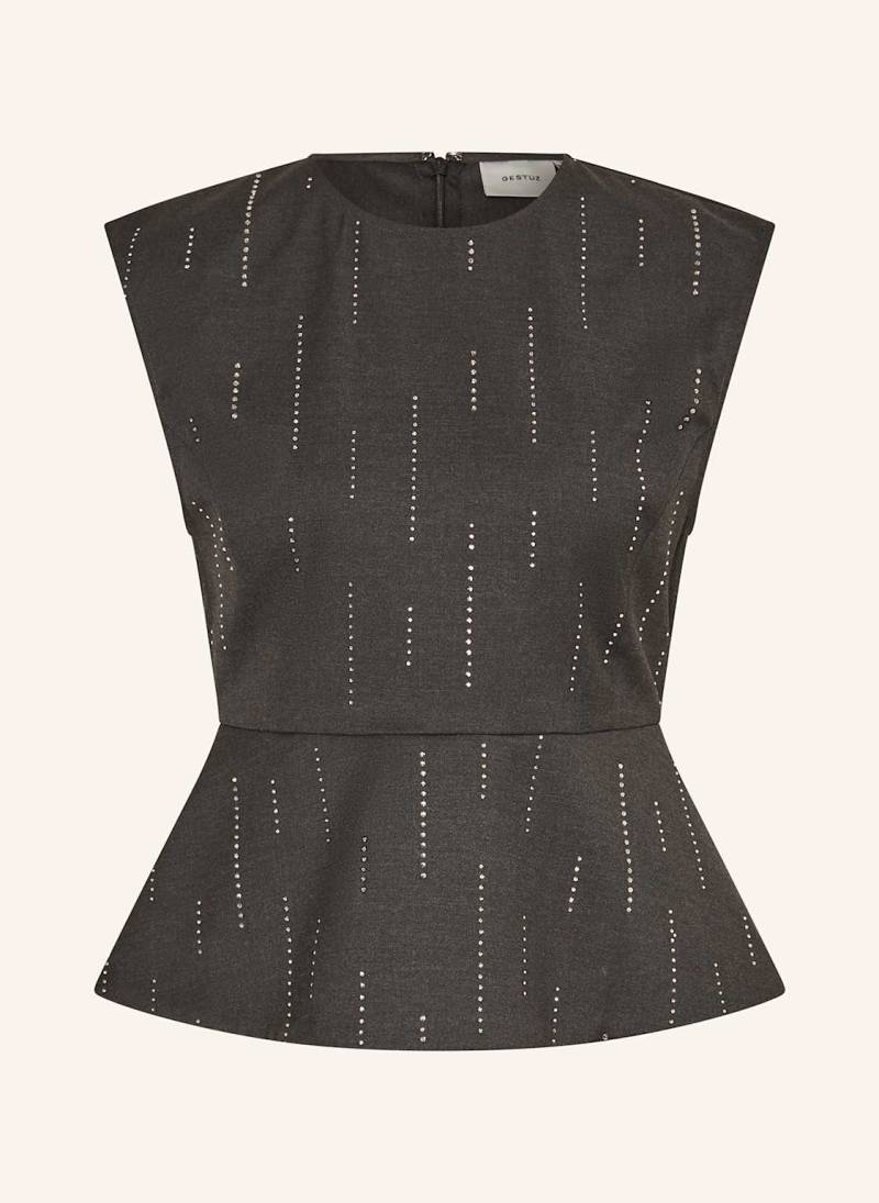 Gestuz Top Gzadira Mit Schmucksteinen grau von Gestuz