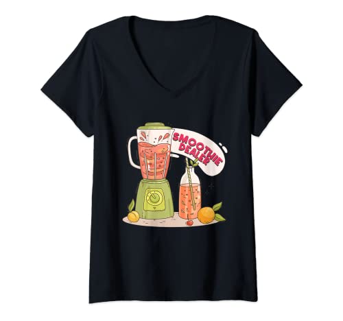 Damen Smoothie-Händler Smoothie T-Shirt mit V-Ausschnitt Damen Smoothie-Händler Smoothie T-Shirt mit V-Ausschnitt von Gesunder Frucht-Smoothie
