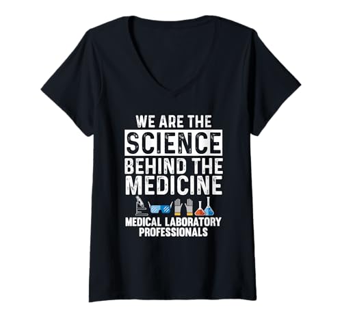 Damen Wir Sind Die Wissenschaft Hinter Der Medizin Laborstolz T-Shirt mit V-Ausschnitt Damen Wir Sind Die Wissenschaft Hinter Der Medizin Laborstolz T-Shirt mit V-Ausschnitt von Gesundheitswesen Kliniklabor Fachkräfte Würdigung
