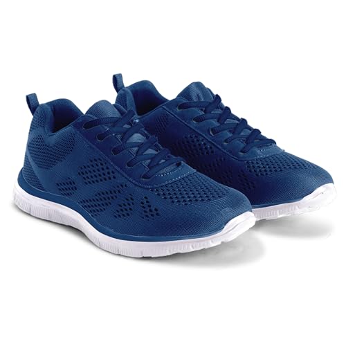 Get Fit Damen Netz Go Lauf Turnschuhe Sportlich Gehen Gym Schuhe Sport - Marine - 41 von Get Fit
