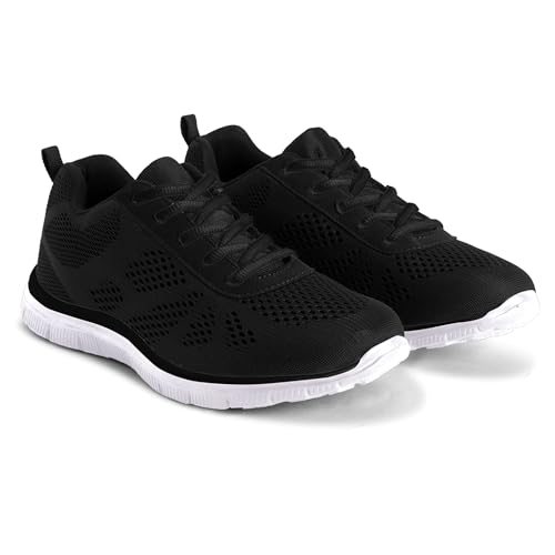 Get Fit Damen Netz Go Lauf Turnschuhe Sportlich Gehen Gym Schuhe Sport - Schwarz/Weiß - 39 von Get Fit