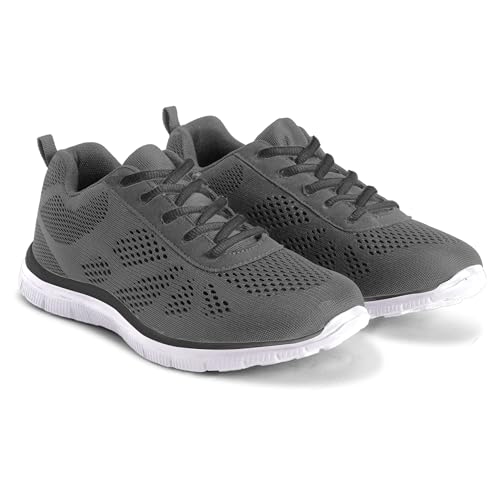 Herren Get Fit Gitter Am Laufen Ausbilder Sportlich Gehen Schuhe Sport - Grau - 44 EU- BT0047 von Get Fit