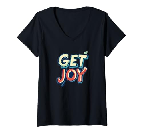 Damen Pretty Get Joy Outfit für Jungen und Mädchen T-Shirt mit V-Ausschnitt von Get Joy
