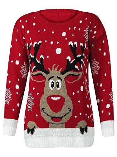 Herren Damen Strickpullover 3D Rudolph Rentier Elfe Weihnachten Pullover von Get The Trend
