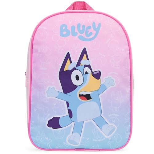 Get Trend Bluey Rucksack Kinder 3+ Jahre Kinderrucksack Mädchen Jungen Tagesrucksack Leicht Vorschule Verstellbarer Gurt (Rosa Bluey) von Get Trend