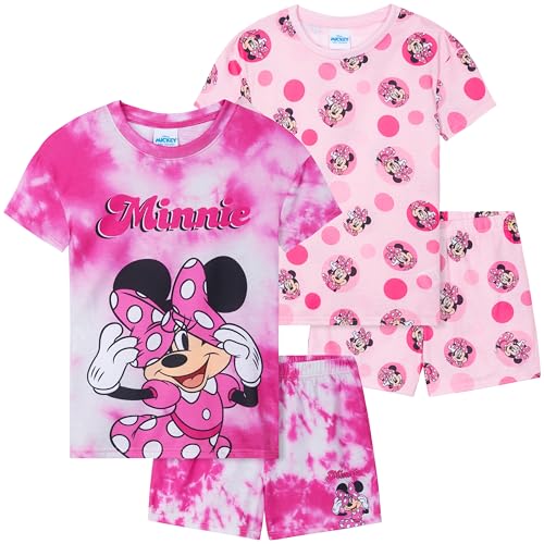 Get Trend Disney Minnie Mouse Pyjama Schlafanzug Mädchen Kurz 2er Set Schlafanzug Teenager Kurzarm Sommer Loungewear Set (2-3 Jahre, Magenta Minnie) von Get Trend