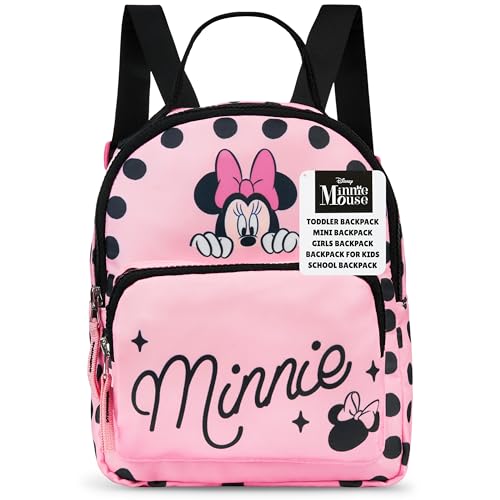 Get Trend Disney Minnie Mouse Rucksack Mädchen Tagesrucksack Kinder Cute Backpack für Kindergarten Kita Vorschule Reisen (Rosa Minnie Mouse) von Get Trend