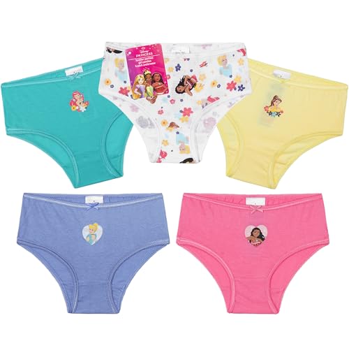 Get Trend Disney Princess Unterhosen Mädchen 5er Pack Weiche Slips 100% Baumwolle Unterwäsche für Kinder und Kleinkinder (5-6 Jahre, Multi Disney Princess 5er-Pack) von Get Trend