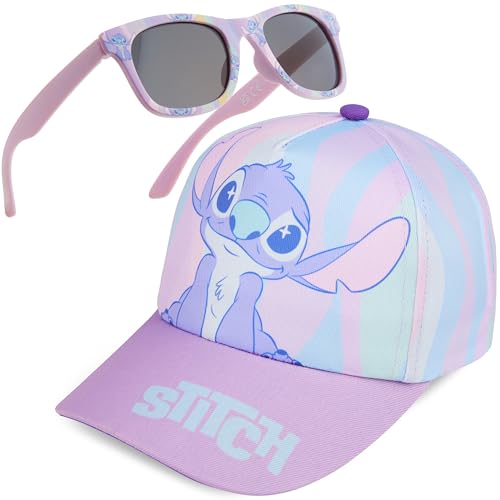 Get Trend Disney Stitch Sonnenbrille Kinder Basecap Mädchen Set Sommer Kappe Sonnenbrillen UV400 Geschenke für Mädchen (Lavendel Disney Stitch) von Get Trend