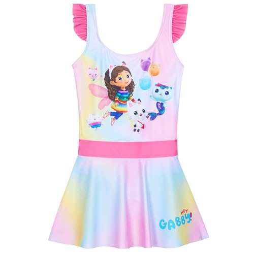 Get Trend Gabbys Dollhouse Badeanzug Mädchen Einteiler Bademode Badekleid Bequemer Schwimmanzug Kinder Baderock Schwimmen und Baden (3-4 Jahre, Multi Gabby’s Dollhouse) von Get Trend
