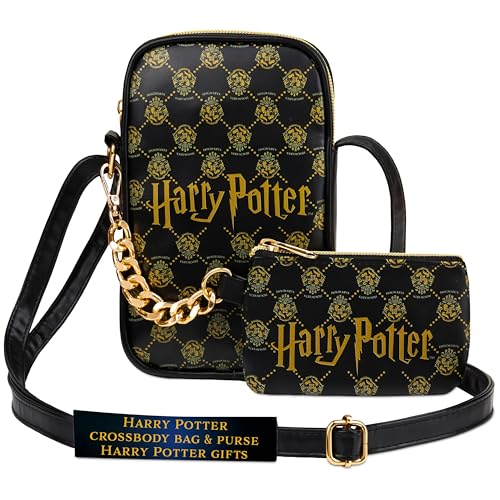 Get Trend Harry Potter Handtasche Mädchen Umhängetasche Damen mit Geldbörse Schultertasche Kinder Tasche Handy (Schwarz Harry Potter) von Get Trend