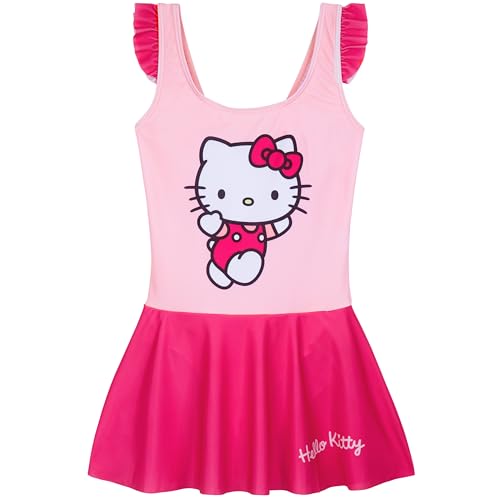 Get Trend Hello Kitty Badeanzug Mädchen Einteiler Bademode Badekleid Bequemer Kawaii Schwimmanzug Kinder Baderock Schwimmen und Baden (11-12 Jahre, Rosa Hello Kitty) von Get Trend