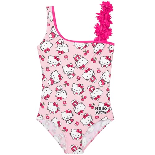 Get Trend Hello Kitty Badeanzug Mädchen Schwimmanzug Einteiler Bequemer Kinder Bademode Swimsuit zum Schwimmen Strand Urlaub (13-14 Jahre, Rosa Hello Kitty) von Get Trend