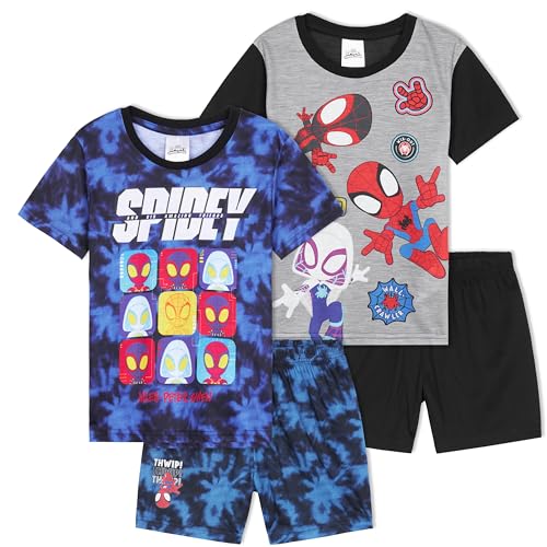 Get Trend Marvel Spidey Pyjama Jungen Schlafanzug Kinder Kurz 2er Set Bequeme Sommer Schlafanzüge Geschenke für Jungs (3-4 Jahre, Multi Spidey, 2) von Get Trend