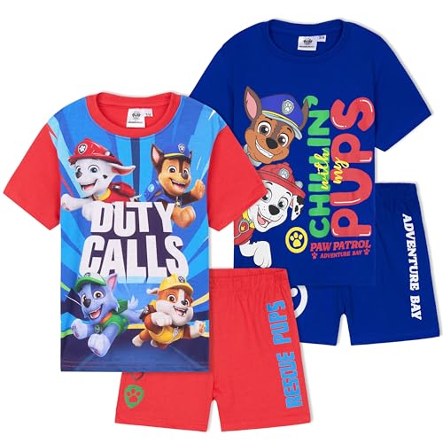 Get Trend Paw Patrol Pyjama Jungen Schlafanzug Kinder Kurz 2er Set Weich und Bequem für den Sommer Geschenke für Jungs (2-3 Jahre, Mehrfarbig Paw Patrol, 2) von Get Trend