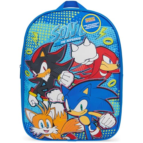 Get Trend SONIC THE HEDGEHOG Rucksack Kinder 3+ Jahre Kinderrucksack Tagesrucksack Leicht Vorschule Verstellbarer Gurt (Blau Sonic) von Get Trend