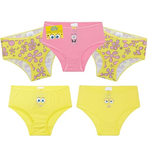 Get Trend Spongebob Squarepants Unterhosen Mädchen 5er Pack Bequeme Slips aus 100% Baumwolle Unterwäsche für Kinder (3-4 Jahre, Gelb Spongebob 5er-Pack) von Get Trend