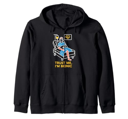 Bionic Patient Trust Me I'm Bionic Fun Herren Chirurgie Recovery Kapuzenjacke von Get Well Hospital Wear For Patient Surgery Recover