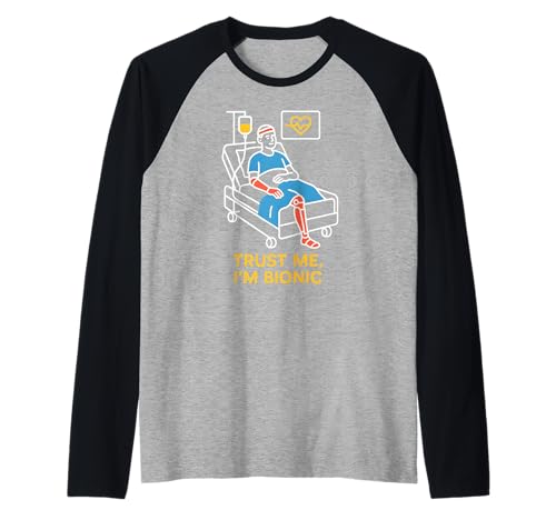 Bionic Patient Trust Me I'm Bionic Fun Herren Chirurgie Recovery Raglan von Get Well Hospital Wear For Patient Surgery Recover