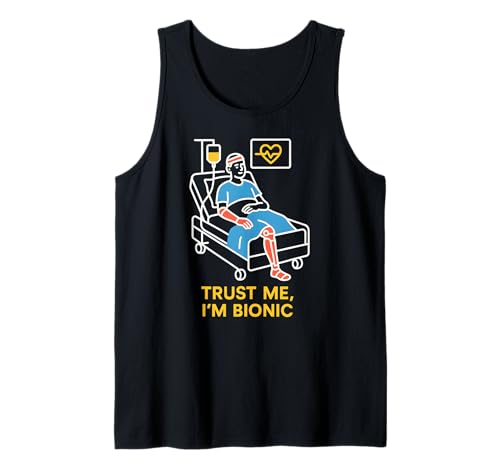Bionic Patient Trust Me I'm Bionic Fun Herren Chirurgie Recovery Tank Top von Get Well Hospital Wear For Patient Surgery Recover