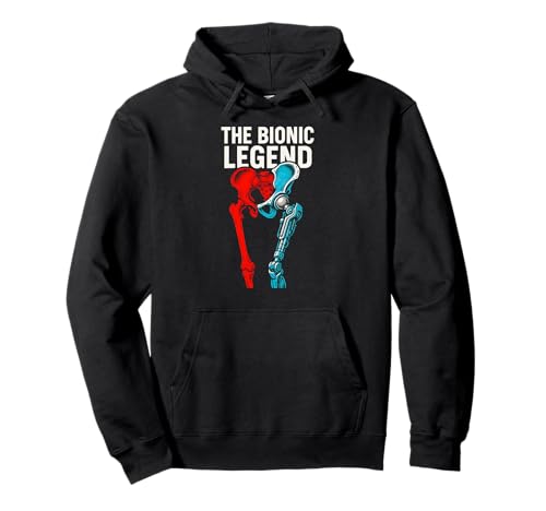 Hüftchirurgie The Bionic Legend Fun Männer Werden gesund Pullover Hoodie von Get Well Patient Hospital Surgery Recovery Wear