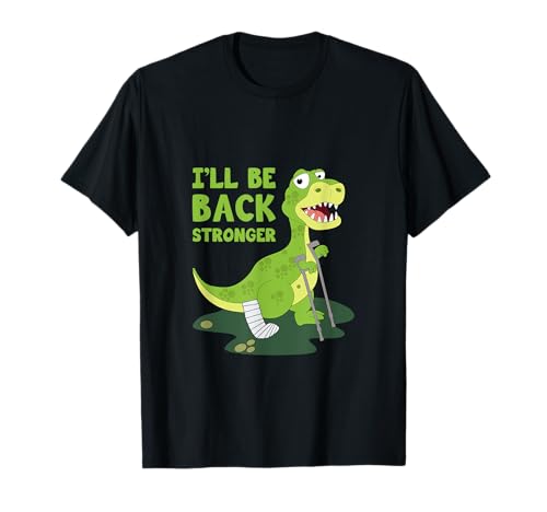 Dinosaurier mit gebrochenem Bein auf Krücken, Besserung für Kinder T-Shirt Dinosaurier mit gebrochenem Bein auf Krücken, Besserung für Kinder T-Shirt von Get Well Presents for Kids Broken Legs