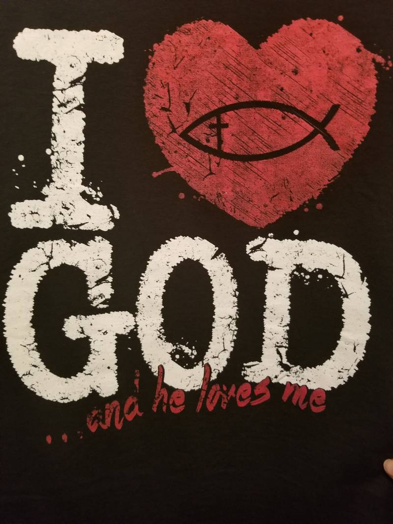 Ich | Herz Liebe Gott Fisch Kreuz Inspirational Motivationsglaube Gesegnetes Christian Jesus Beten Bibel T-Shirt von GetChoTeeOnTShirts