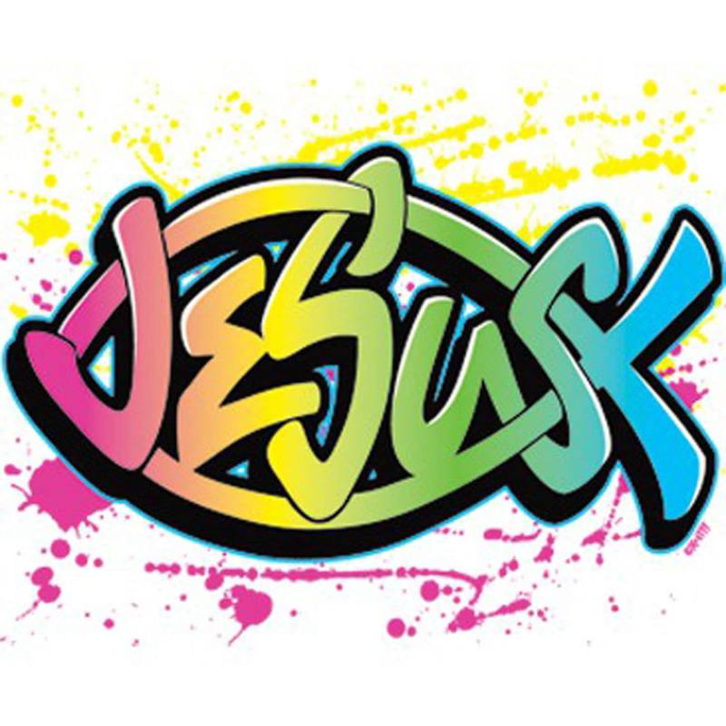 Jesus Neon Fisch Inspirational Motivation Faith Blessed Christian Pray Hustle Success Boss Unternehmer Bibel Geschenk T-Shirt von GetChoTeeOnTShirts